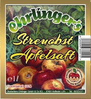 Obstkelterei Ehrlinger Apfelsaft klar